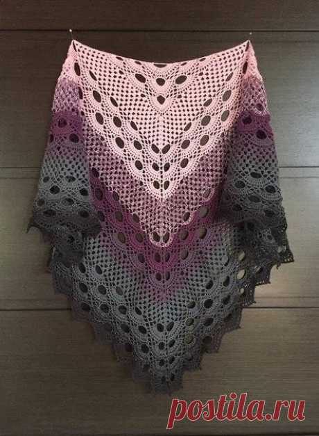 Beautiful Yarn crochet shawl. Wonderful model with tutorial and graphical step by step. | Crochet Patterns