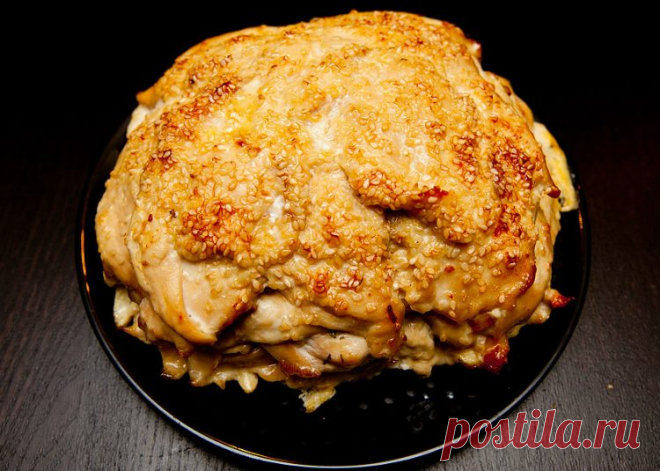 Куриная грудка запечёная слоями