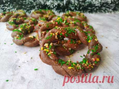 Вкусный подарок на Рождество! Шоколадное печенье «Рождественские веночки» | Краше Всех