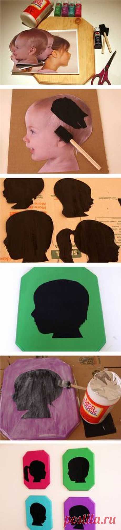 diy kids silhouette wall decor idea