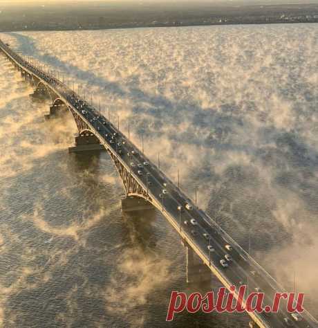 Bridge and Volga River, Russia - 9GAG