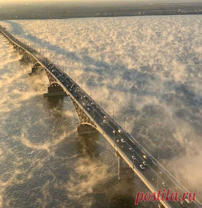 Bridge and Volga River, Russia - 9GAG