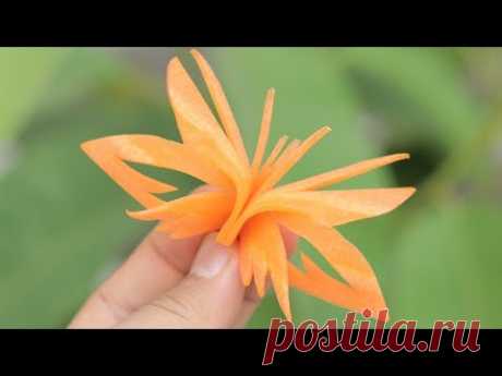 How To Make Carrot Carving Butterfly Garnish​ | Lavy Fuity
