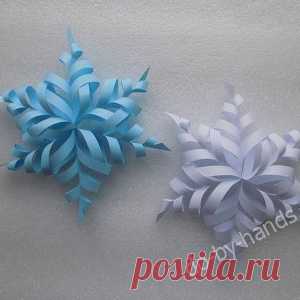 Схема  объемных снежинок из бумаги и инструкция  по изготовлению