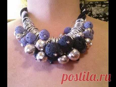 Collana con perle laviche - Tutorial bijoux - YouTube
