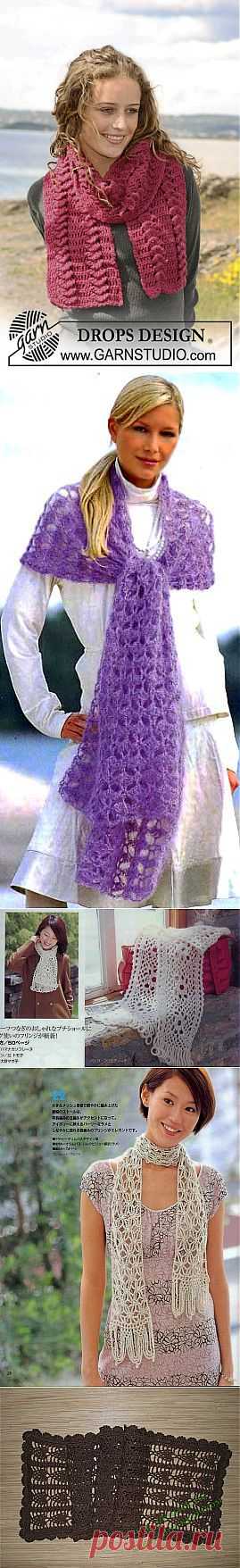 Шарфы крючком фото схемы - Всё о шарфах здесь