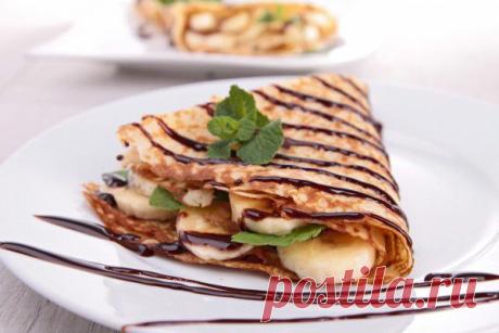 Блинчики с бананом и шоколадной глазурью | POVAR.co - соцсеть поваров