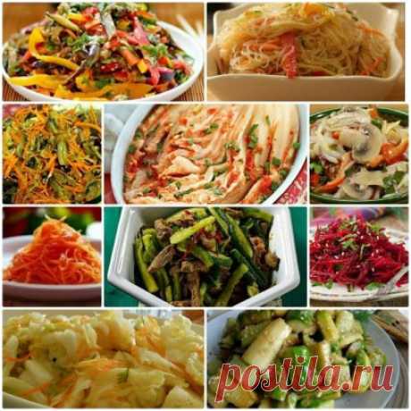 САЛАТЫ ПО КОРЕЙСКИ- ВКУСНОТИЩА НЕОБЫКНОВЕННАЯ.
1) Свекла по корейски
2) Морковь по корейски
3) Салат из сырых шампиньонов &quot;Секунда&quot;
4) Редис Дайкон &quot;Корейские мотивы&quot;
5) Баклажаны почти по-корейски
6) Кольраби с экзотической ноткой