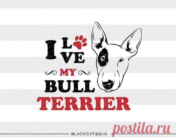 I love my Bull Terrier -  SVG file Cutting File Clipart in Svg, Eps, Dxf, Png for Cricut & Silhouette I love my Bull Terrier - SVG file This is not a vinyl, the file contains only digital files, and no material items will be shipped. The item includes a version for black / dark color This is a digital download of a word art vinyl decal cutting file, which can be imported to a number of paper crafting programs like Cric