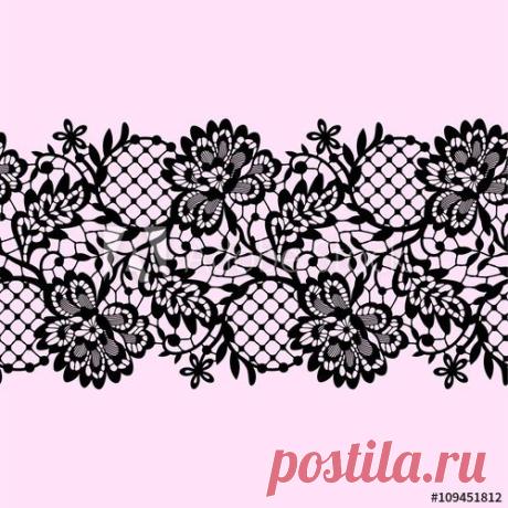 Vecteur Stock Lace Ribbon Seamless Pattern
