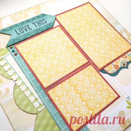 Love This Pre Made 1 Page Scrapbook Layout от GLOwormpaperdesigns
