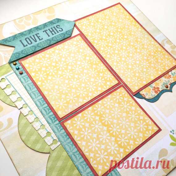 Love This Pre Made 1 Page Scrapbook Layout от GLOwormpaperdesigns