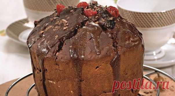 Творожный кулич с шоколадной глазурью
