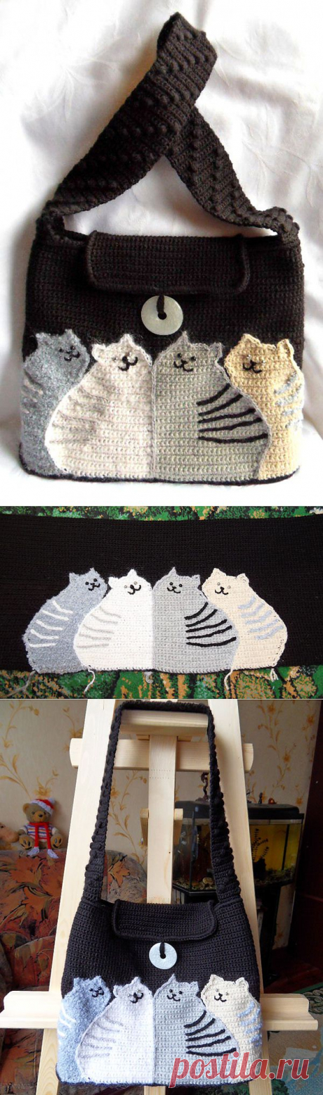 Коты | Вязаные сумки