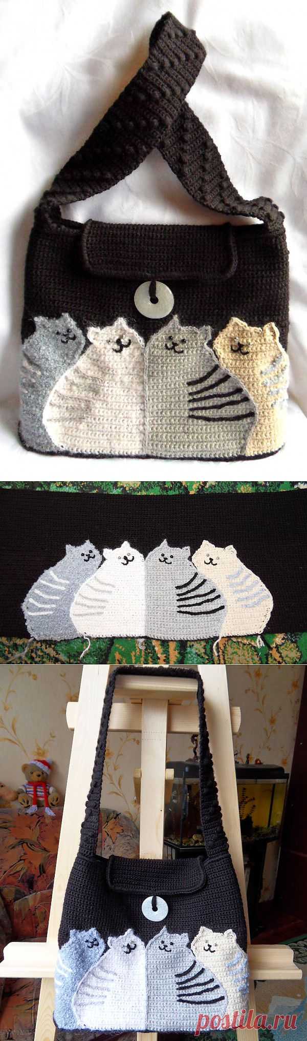 Коты | Вязаные сумки