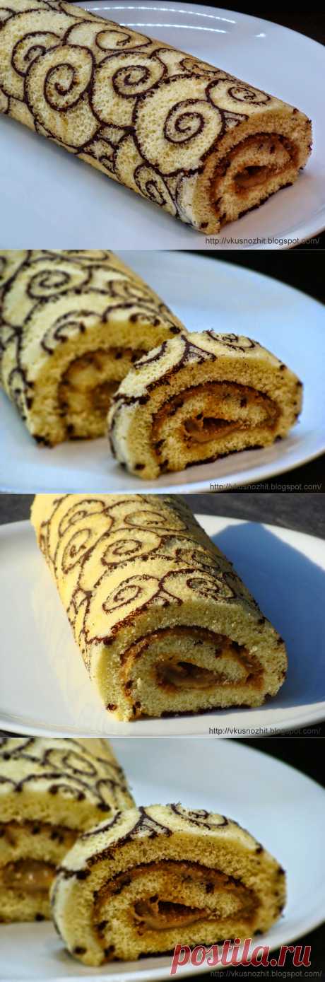 Вкусно жить не запретишь!: Узорный рулет с кофейным кремом