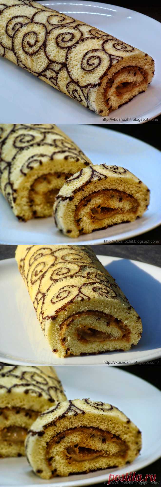 Вкусно жить не запретишь!: Узорный рулет с кофейным кремом