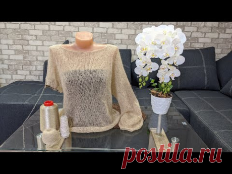 Джемпер "Паутинка" спицами. Часть 1. Обзор. Расчеты.