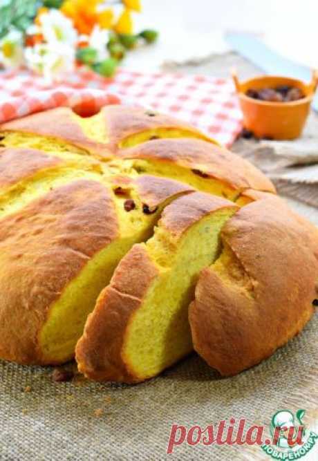 Хлеб тыквенный с изюмом - кулинарный рецепт