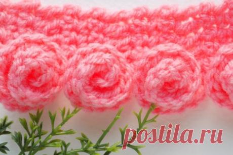 Романтическая обработка края: кайма с бутончиками крючком — Сделай сам, идеи для творчества - DIY Ideas