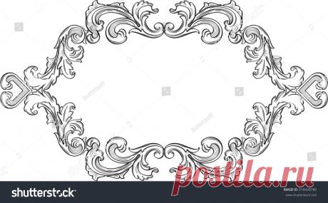 Стоковая векторная графика «Orient Acanthus Vintage Fine Frame On» (без лицензионных платежей), 318428786: Shutterstock