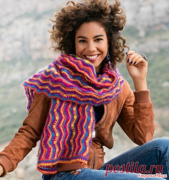 . Шарф с зигзагообразным узором. - Все в ажуре... (вязание крючком) - Страна Мам