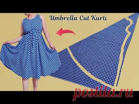 One Piece Umbrella Cut Kurti Cutting and Stitching Step by Step |Umbrella Cut Kurti Cutting