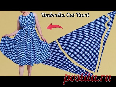 One Piece Umbrella Cut Kurti Cutting and Stitching Step by Step |Umbrella Cut Kurti Cutting