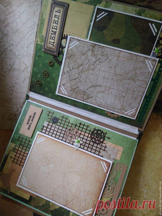 Купить Дембельский альбом - хаки, скрап материалы, Вырубка, чипборд, Скрапбумага