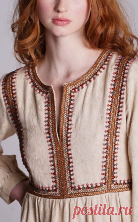 Neckline embroidery