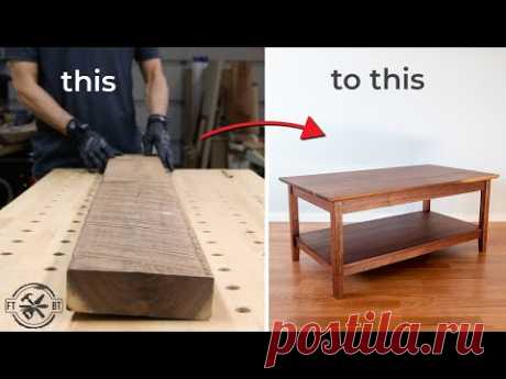 How to Build a Coffee Table from Rough Wood | DIY Woodworking