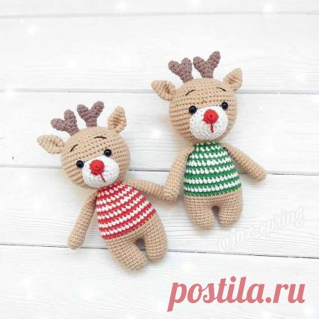 Рождественский олененок амигуруми | AmiguRoom
