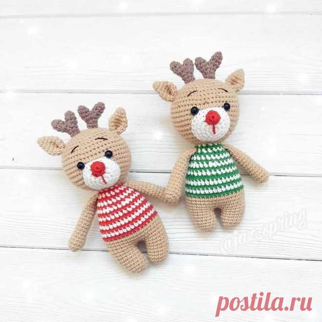 Рождественский олененок амигуруми | AmiguRoom