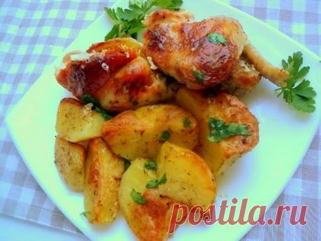 Рецепт запеченной курицы с картофелем
