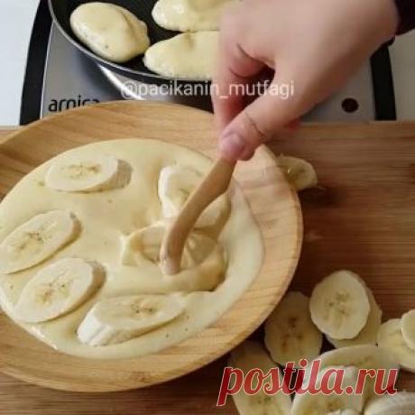 🍌Панкейк с бананом🍌 1 яйцо 2 ст л сахара 1 щепотка соли 0,5 ст молока 1 ст муки 1…”