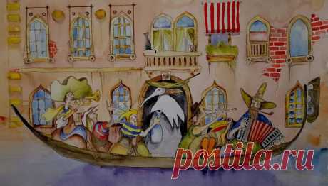 А музыканты, хохоча, всё дальше плыли...