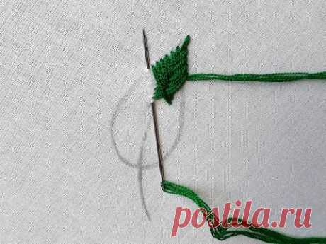 Hand embroidery Fishbone leaf stitch | Fishbone stitch tutorial