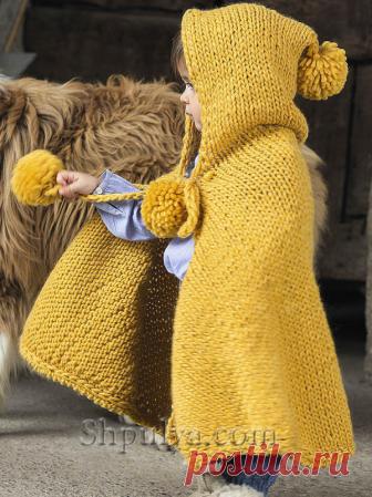 Пончо спицами для девочки - SHPULYA.com