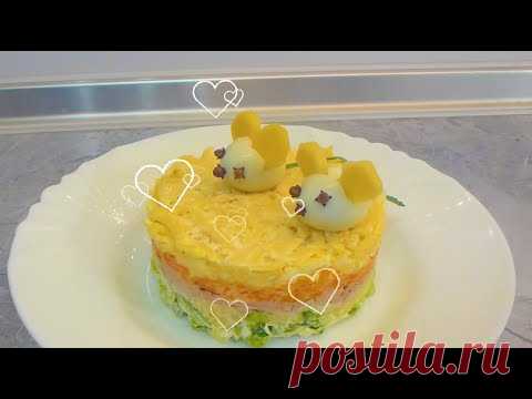 Салат с тунцом  и  мастер класс как сделать мышку из яйца!