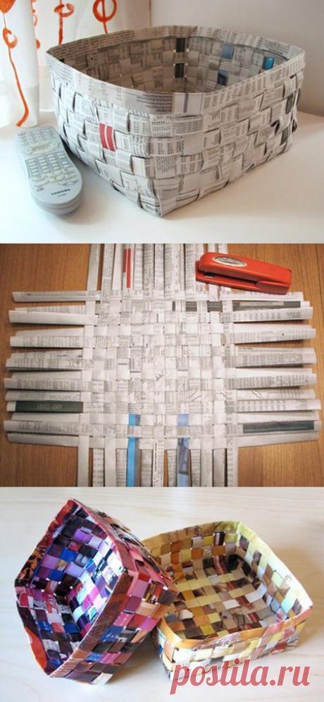 Posavasos y cestas reciclando revistas - Muy Ingenioso