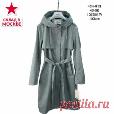 Плащ для женщин VOMILOV m-zyl-F24-613-1 оптом для реализации Плащ жен. Vomilov m-zyl-F24-613-1 р-р 46-56 6 шт, цвет бирюзовый