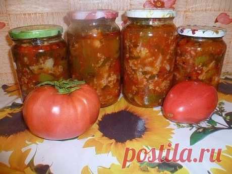 САЛАТ &quot;ИРЭН&quot; / 1,5 кг томатов, 
2 кг цветной капусты, 
1,5 кг болгарского перца/