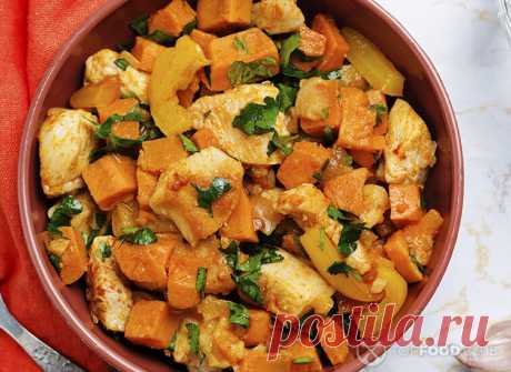 Вкусный Рецепт: Батат с курицей в мультиварке