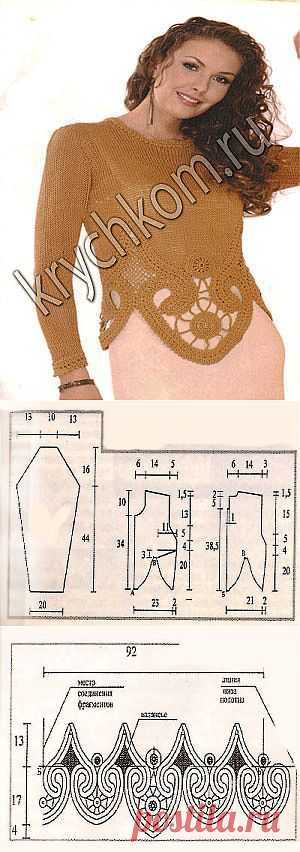 Кофта вязанная агнцами и крючком |