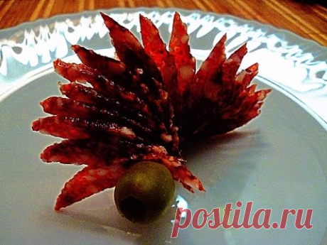 Украшения из колбасы! Веер!Decoration of sausages!