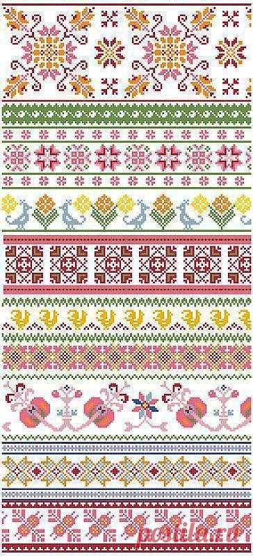 Baltic Folk Borders Cross Stitch Pattern PDF