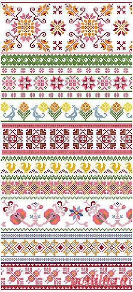 Baltic Folk Borders Cross Stitch Pattern PDF