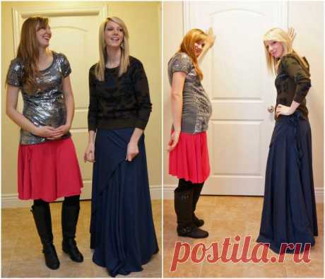 Два варианта макси-юбок "одним куском" / Простые выкройки /