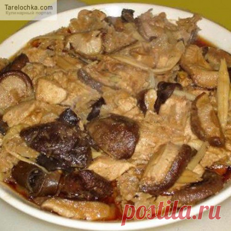 Рецепт - Курица на пару с грибами - Китайская кухня