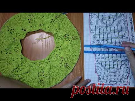 МК по узору для круглой кокетки, 2 часть: с 23 по 40 ряд